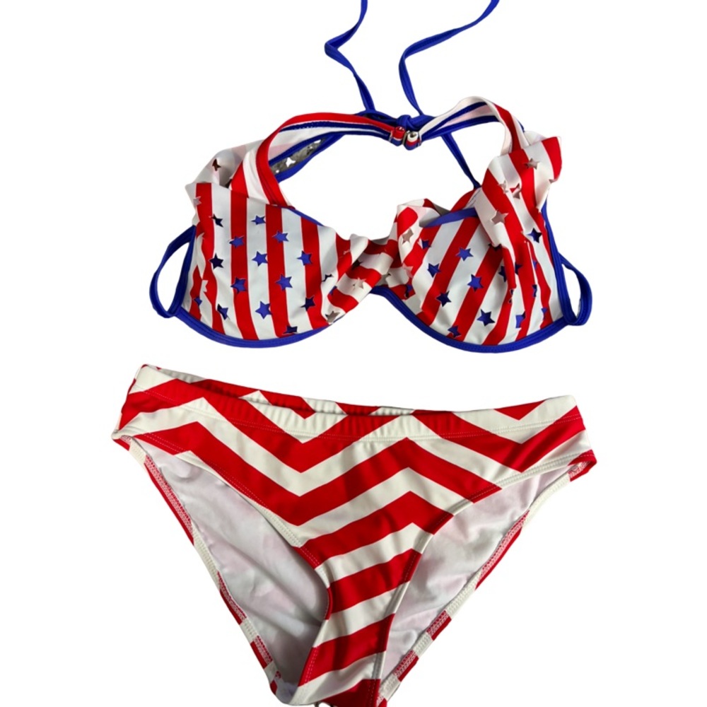Rue Bleu Patriotic Bikini Size M